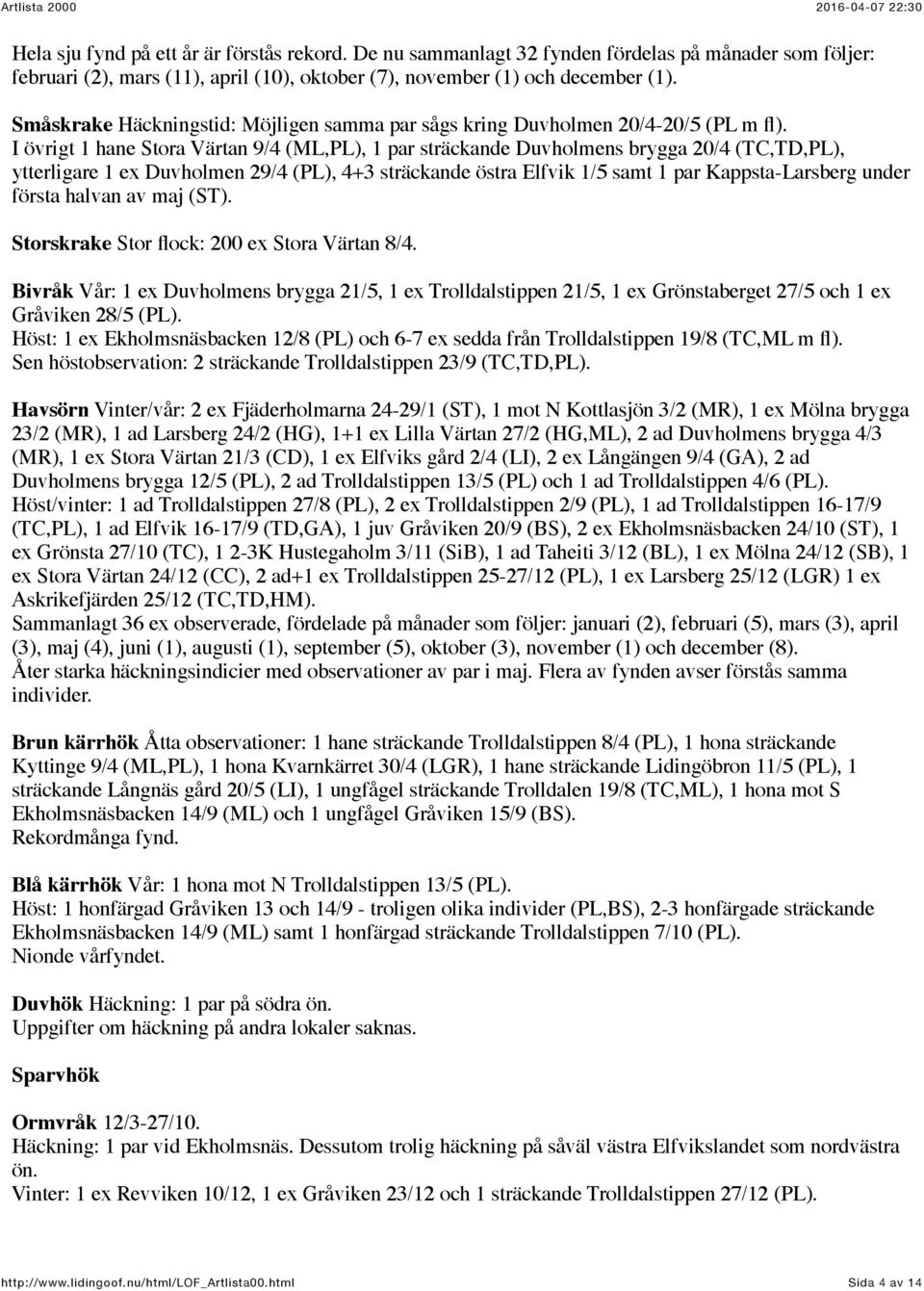 I övrigt 1 hane Stora Värtan 9/4 (ML,PL), 1 par sträckande Duvholmens brygga 20/4 (TC,TD,PL), ytterligare 1 ex Duvholmen 29/4 (PL), 4+3 sträckande östra Elfvik 1/5 samt 1 par Kappsta-Larsberg under