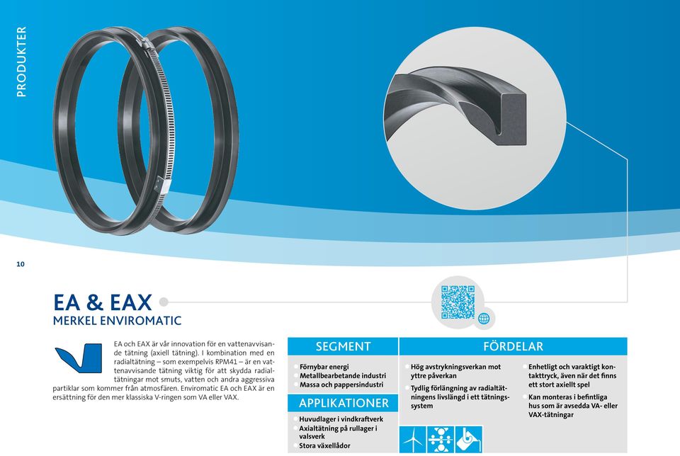 Enviromatic EA och EAX är en ersättning för den mer klassiska V-ringen som VA eller VAX.