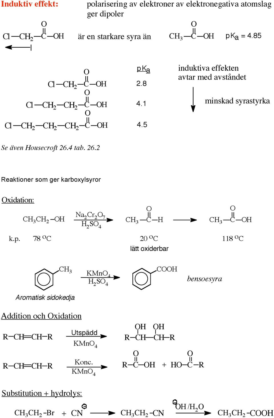 26.2 eaktioner som ger karboxylsyror xidation: 3 2 Na 2 r 2 7 3 2 S 4 3 k.p.