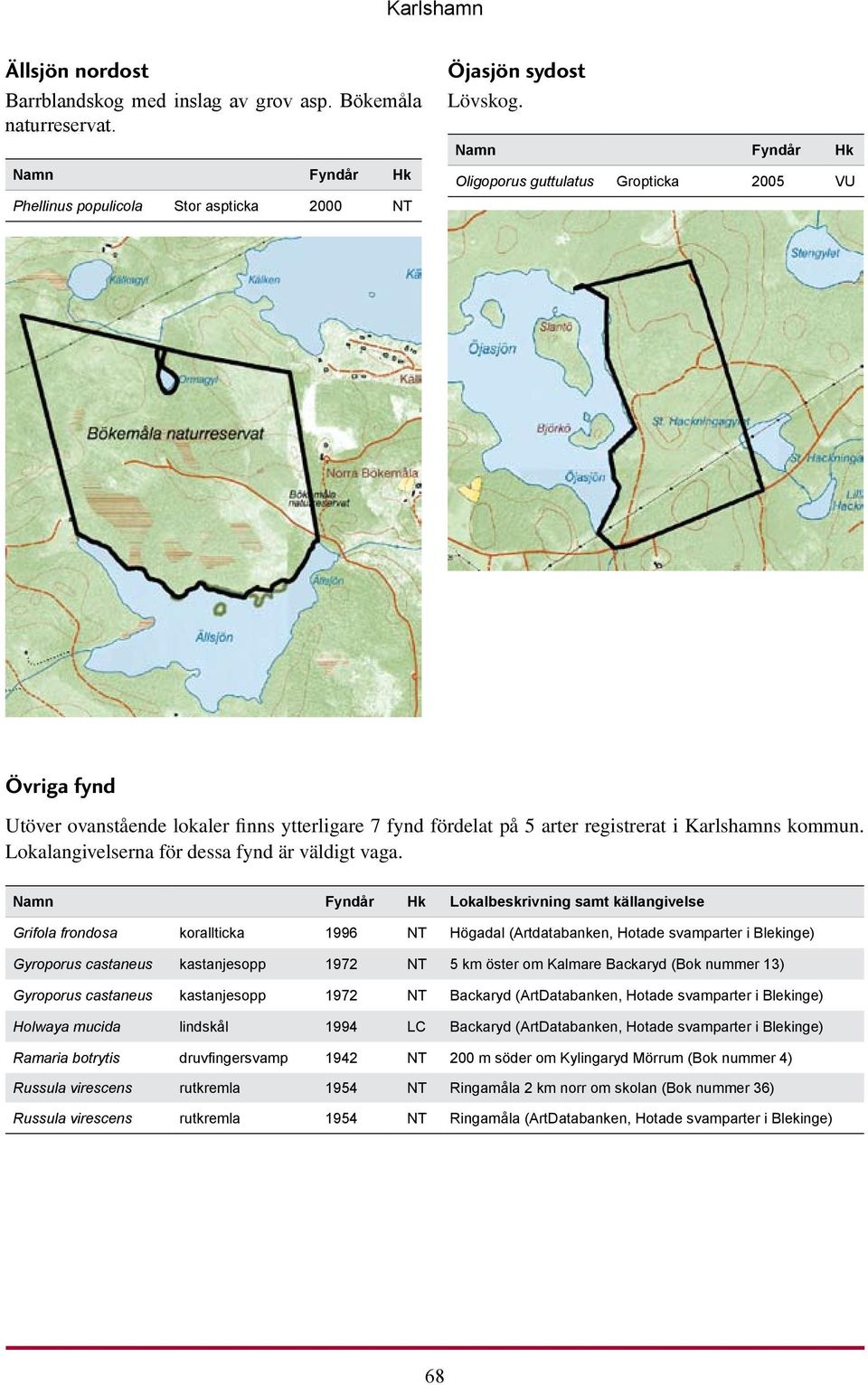 Lokalangivelserna för dessa fynd är väldigt vaga.