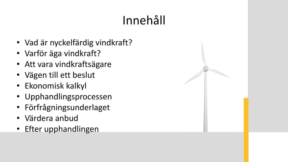 Att vara vindkraftsägare Vägen till ett beslut