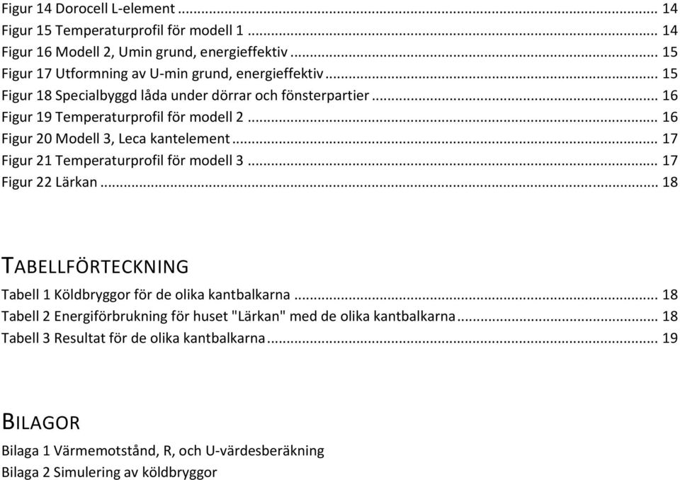 .. 16 Figur 20 Modell 3, Leca kantelement... 17 Figur 21 Temperaturprofil för modell 3... 17 Figur 22 Lärkan.