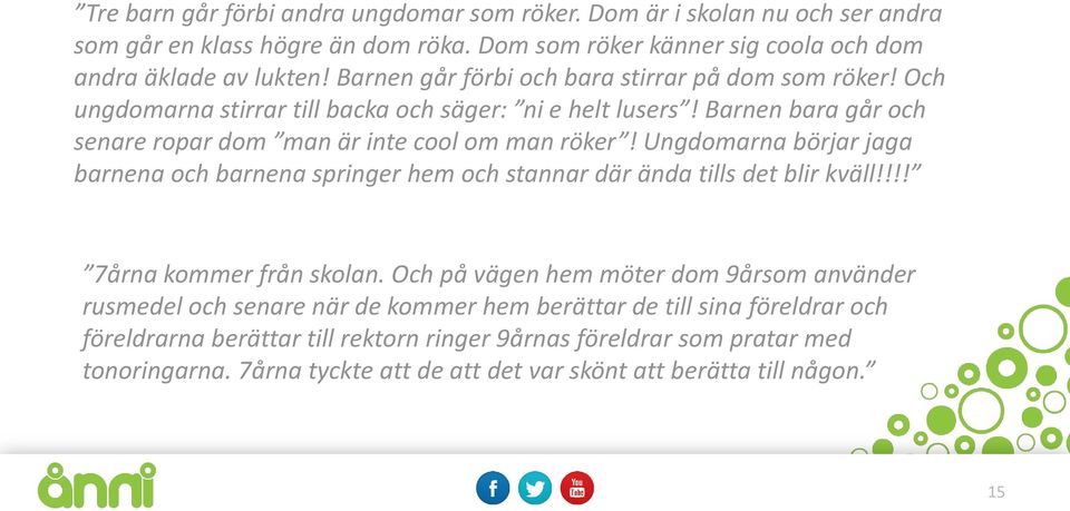 Ungdomarna börjar jaga barnena och barnena springer hem och stannar där ända tills det blir kväll!!!! 7årna kommer från skolan.