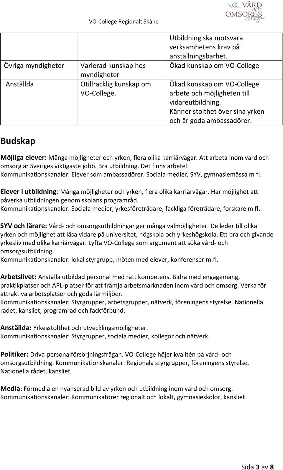 Möjliga elever: Många möjligheter och yrken, flera olika karriärvägar. Att arbeta inom vård och omsorg är Sveriges viktigaste jobb. Bra utbildning. Det finns arbete!