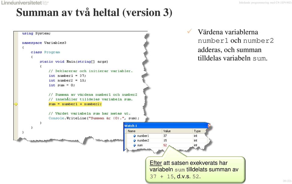 variabeln sum.