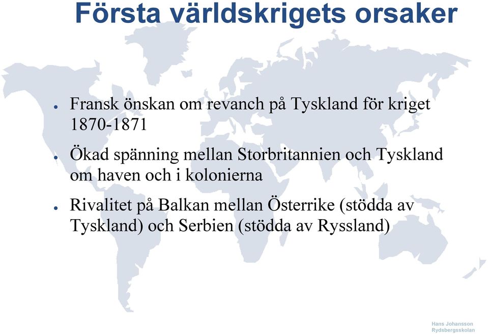 Storbritannien och Tyskland om haven och i kolonierna