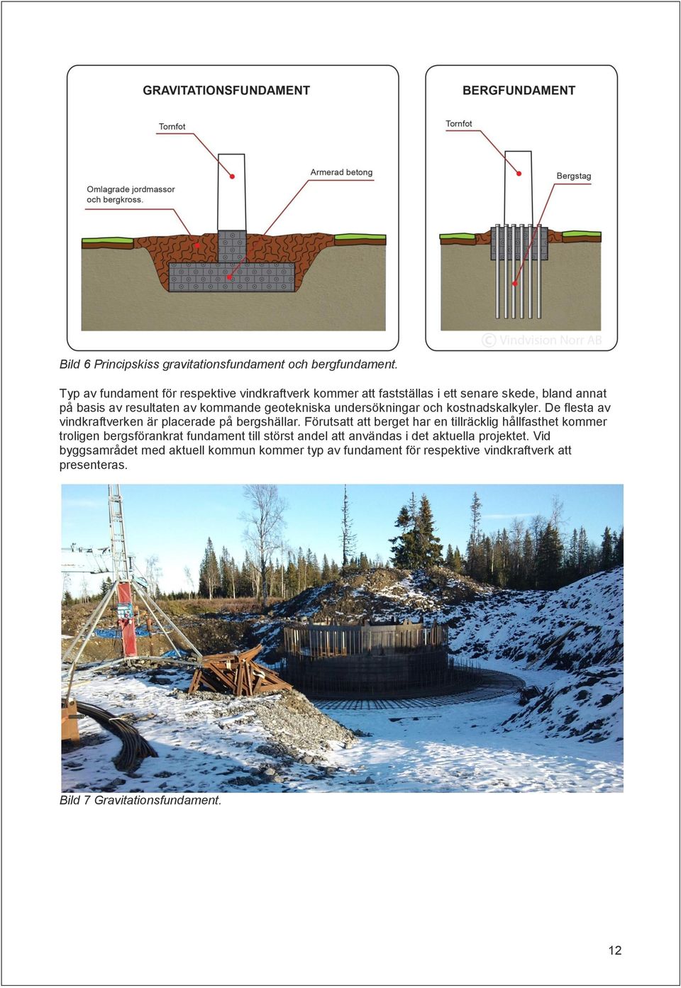 undersökningar och kostnadskalkyler. De flesta av vindkraftverken är placerade på bergshällar.