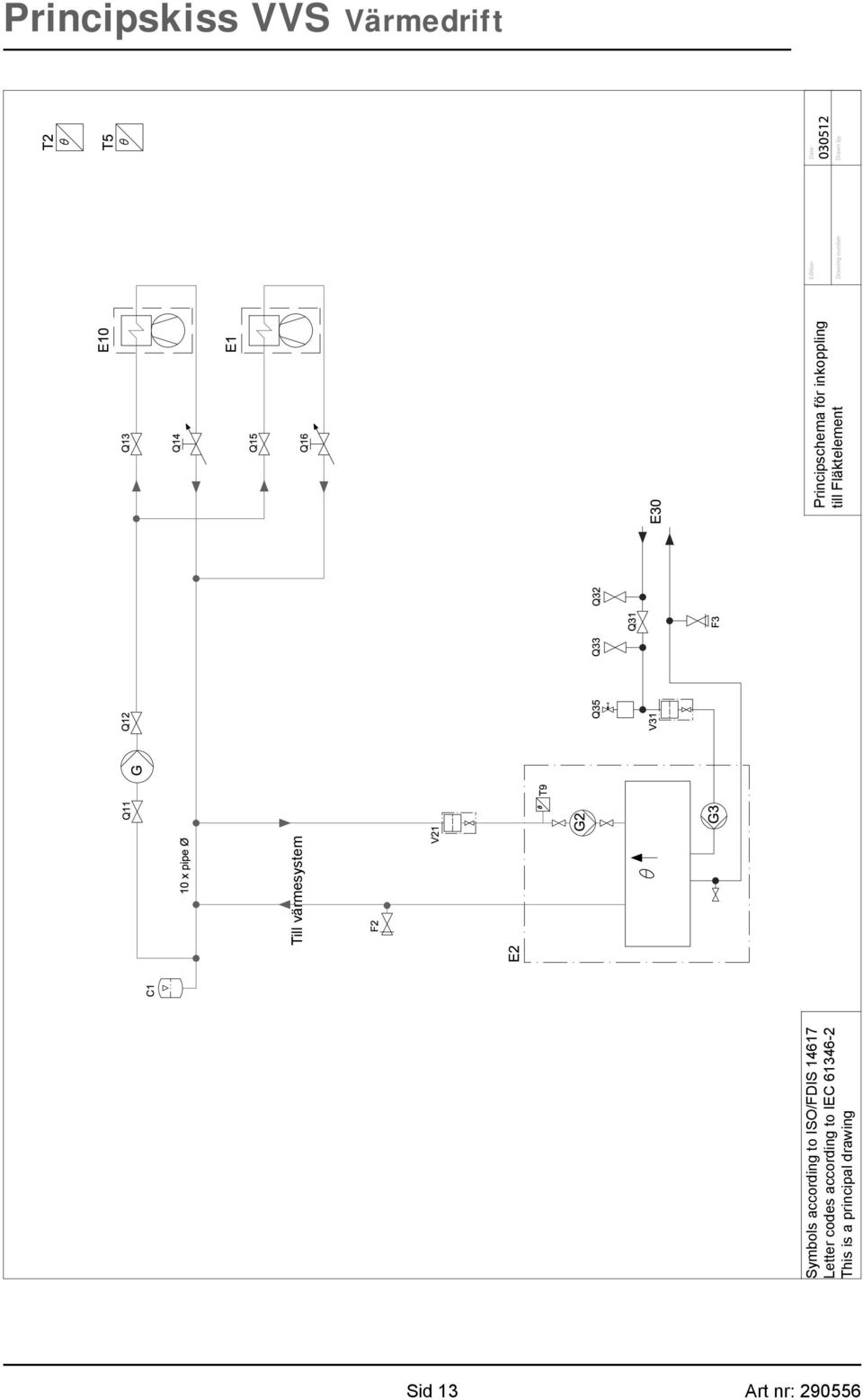 This is a principal drawing Till värmesystem