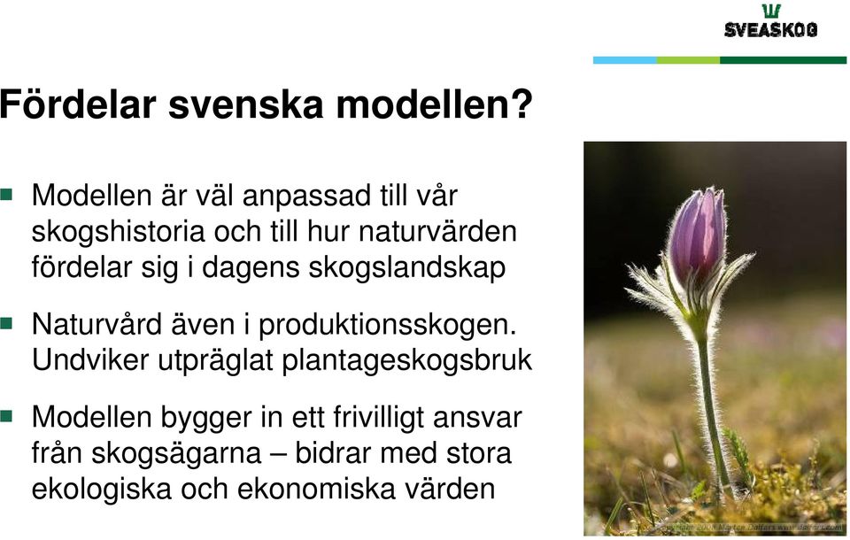 fördelar sig i dagens skogslandskap Naturvård även i produktionsskogen.