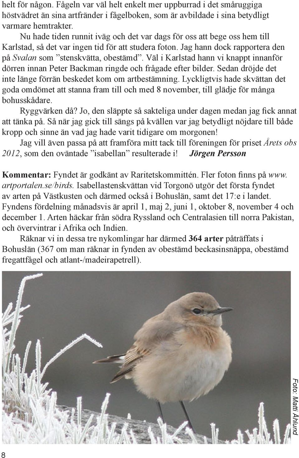 Väl i Karlstad hann vi knappt innanför dörren innan Peter Backman ringde och frågade efter bilder. Sedan dröjde det inte länge förrän beskedet kom om artbestämning.