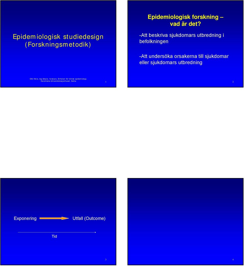 befolkningen -Att undersöka orsakerna till sjukdomar eller sjukdomars utbredning Olof