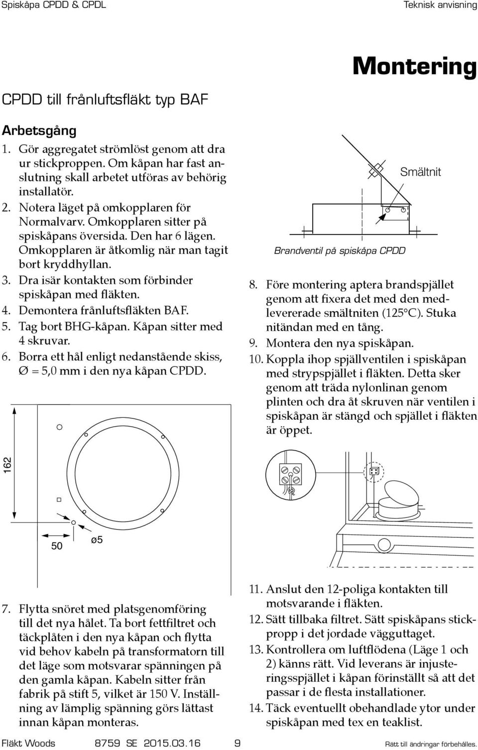 Spiskåpa CPDD & CPDL. Teknisk anvisning - PDF Free Download