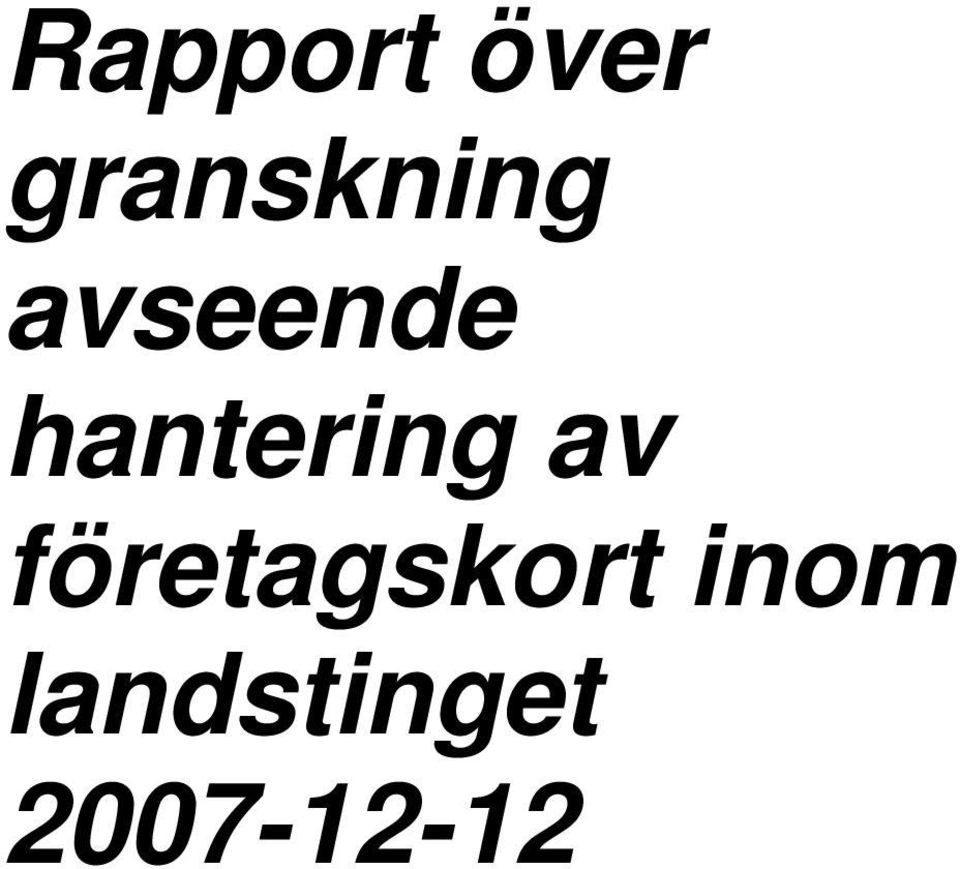 hantering av