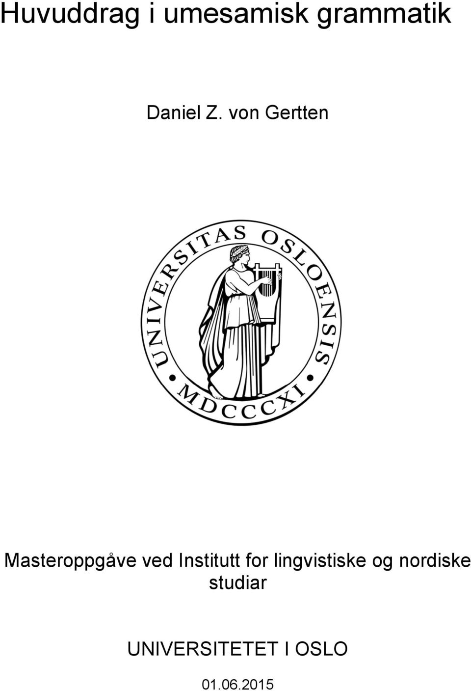 von Gertten Masteroppgåve ved