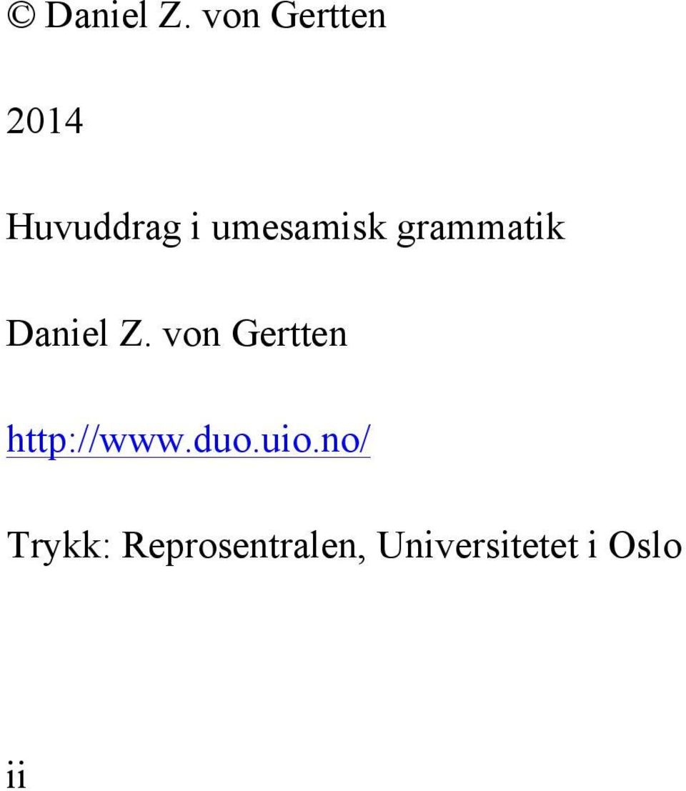 umesamisk grammatik  von Gertten