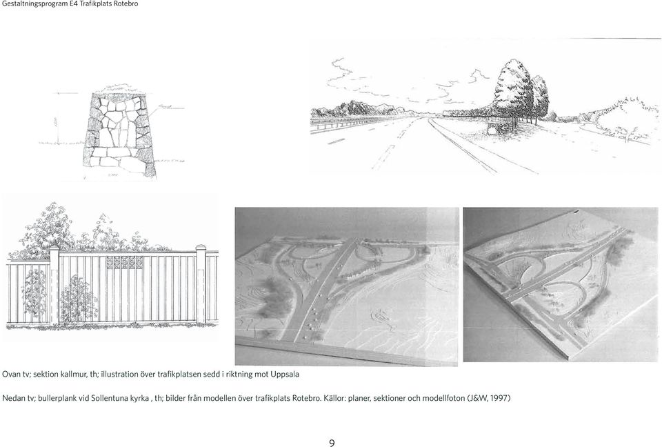 bullerplank vid Sollentuna kyrka, th; bilder från modellen