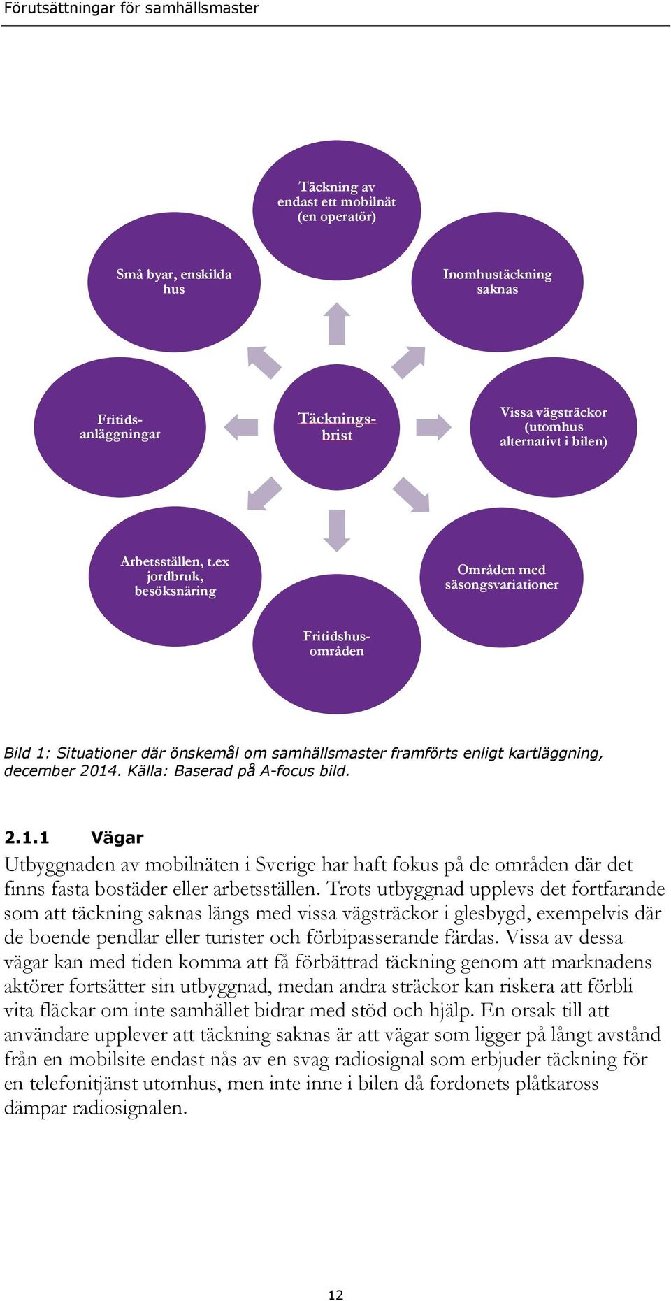 2.1.1 Vägar Utbyggnaden av mobilnäten i Sverige har haft fokus på de områden där det finns fasta bostäder eller arbetsställen.