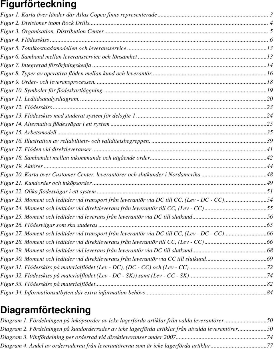 Typer av operativa flöden mellan kund och leverantör...16 Figur 9. Order- och leveransprocessen....18 Figur 10. Symboler för flödeskartläggning...19 Figur 11. Ledtidsanalysdiagram...20 Figur 12.