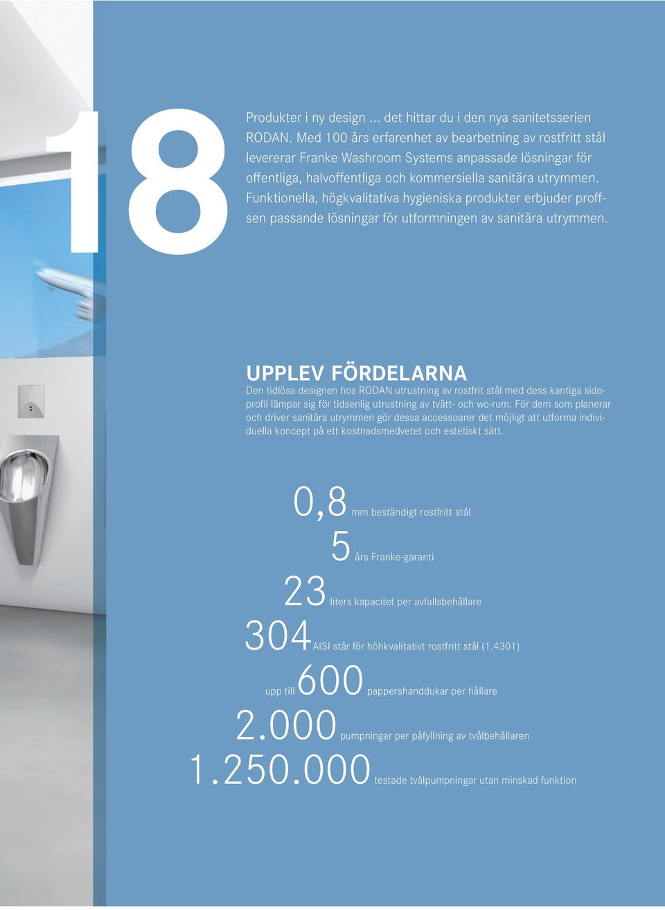Funktionella, högkvalitativa hygieniska produkter erbjuder proff- 18sen passande lösningar för utformningen av sanitära utrymmen.