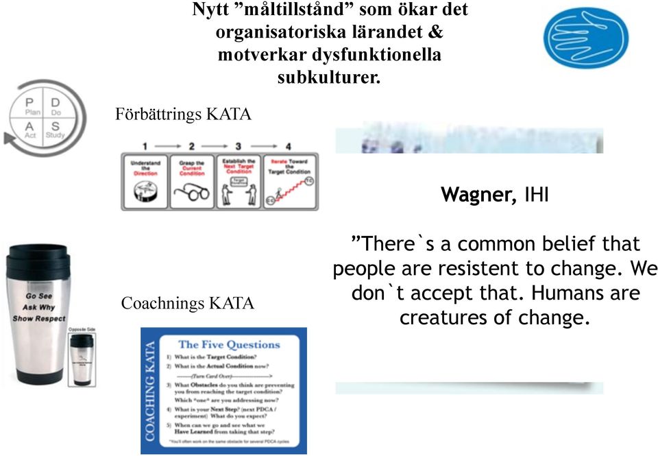 Wagner, IHI Coachnings KATA There`s a common belief that people