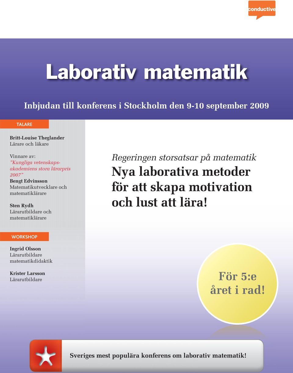 Matematikutvecklare och Sten Rydh och Regeringen storsatsar på matematik Nya laborativa metoder för att skapa