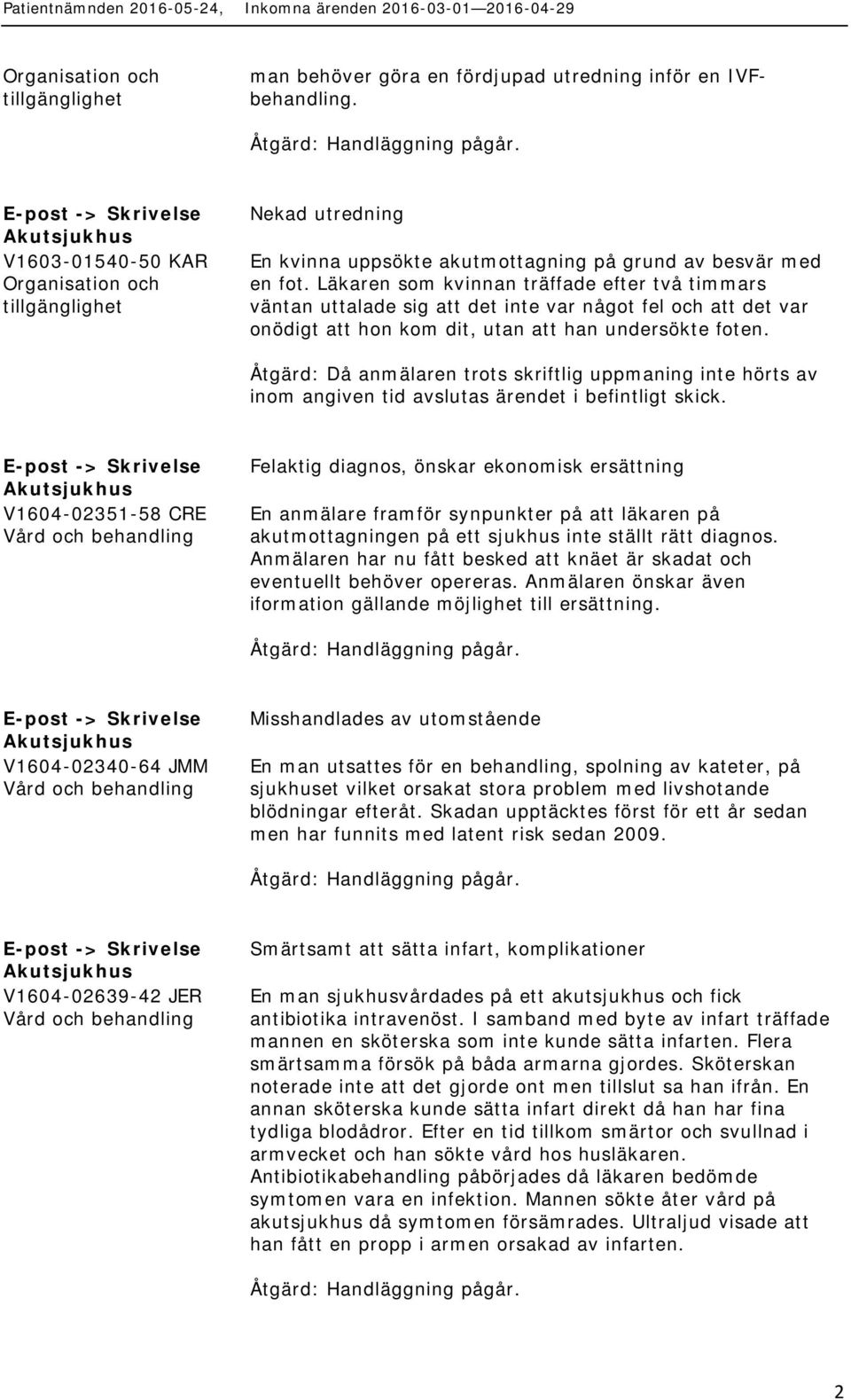 Läkaren som kvinnan träffade efter två timmars väntan uttalade sig att det inte var något fel och att det var onödigt att hon kom dit, utan att han undersökte foten.