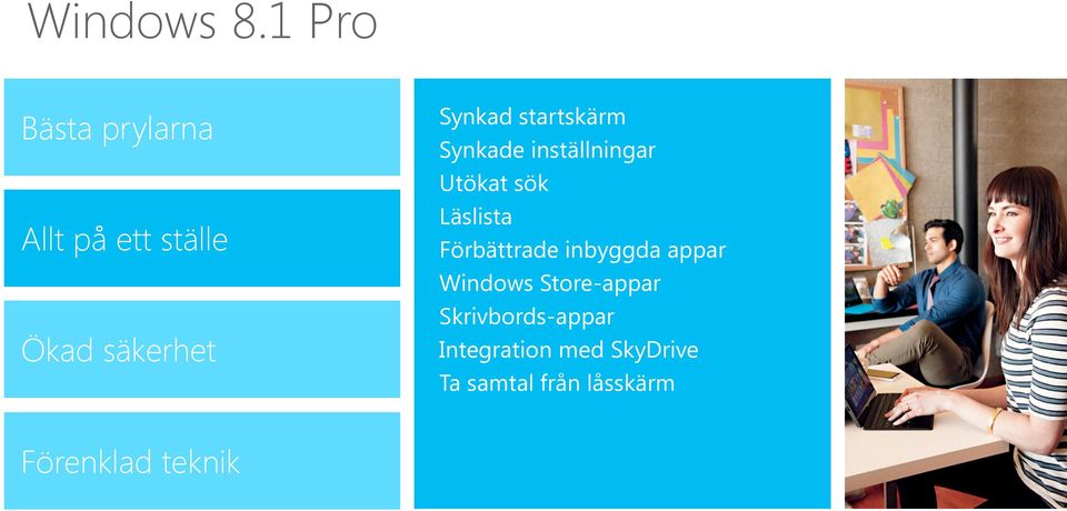 startskärm Synkade inställningar Utökat sök Läslista