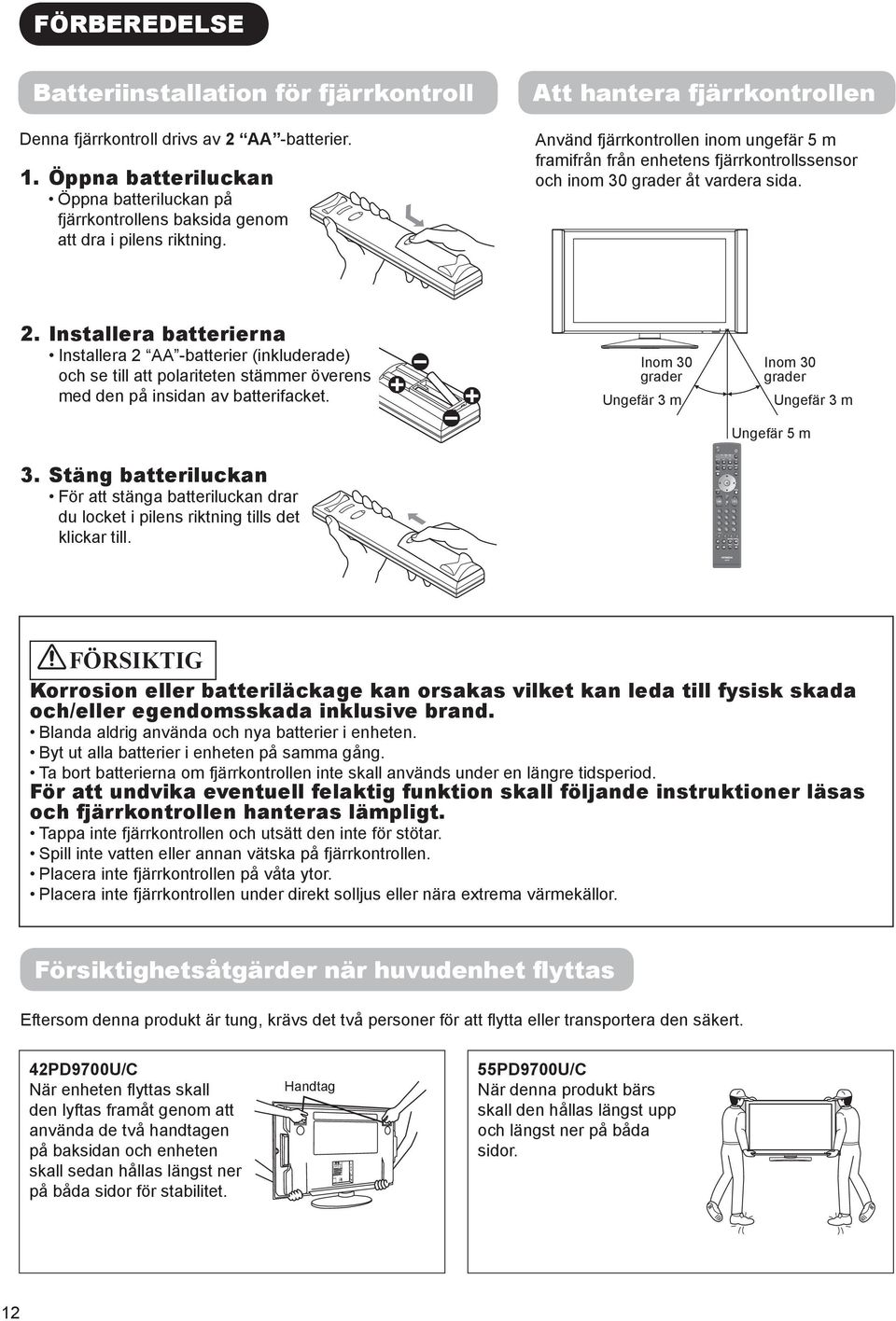 Installera batterierna Installera 2 AA -batterier (inkluderade) och se till att polariteten stämmer överens med den på insidan av batterifacket.