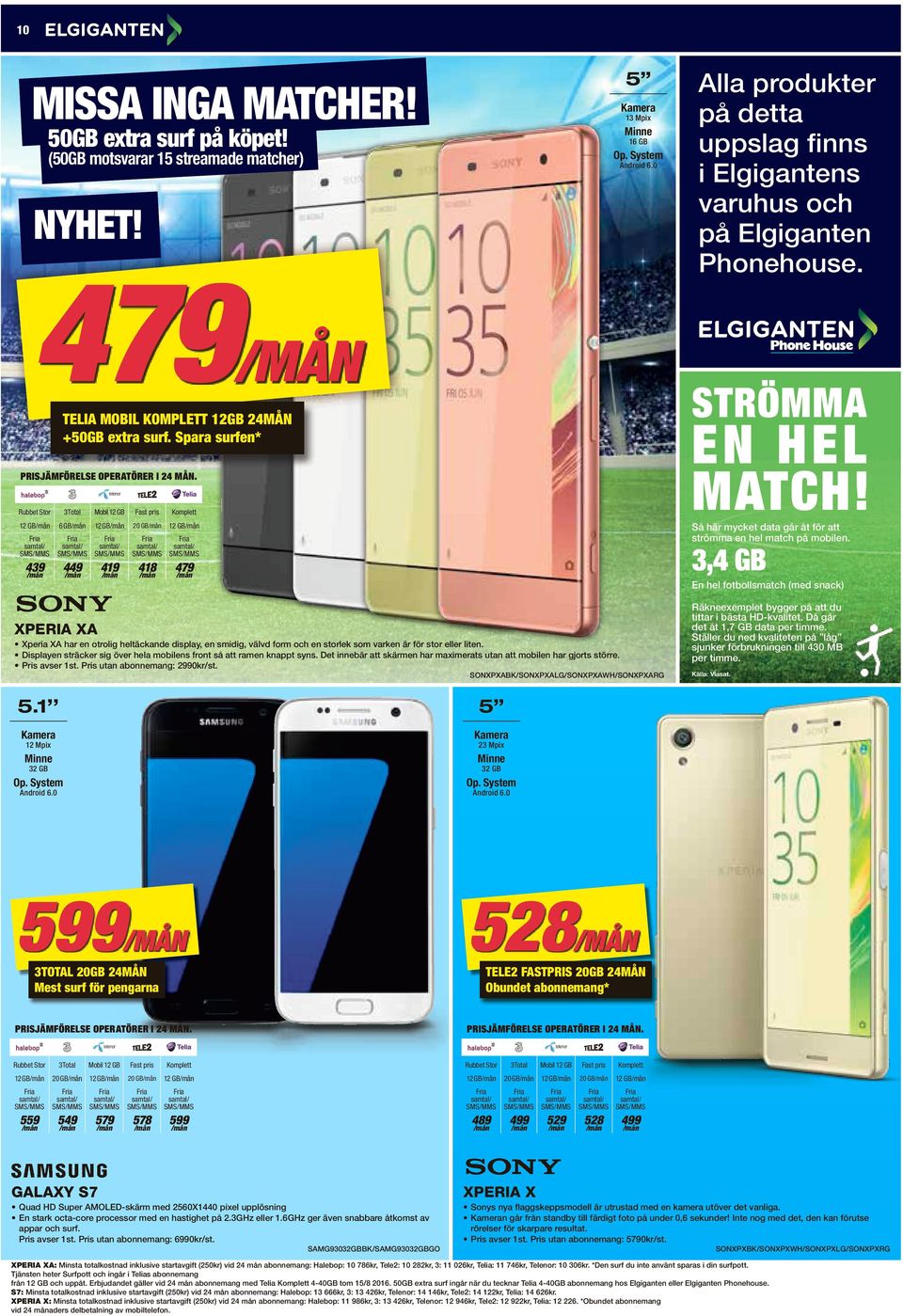 Rubbet Stor 3Total Mobil 12 GB Fast pris Komplett 12 GB 6 GB 12 GB 20 GB 12 GB SMS/MMS 439 449 419 Så här mycket data går åt för att strömma en hel match på mobilen.