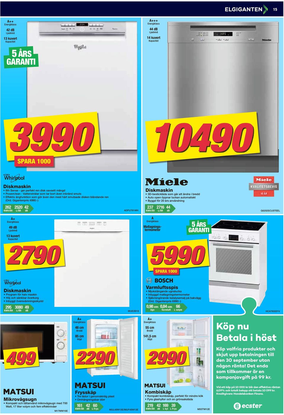 Gigantenpris 4990:-) 262 2520 42 L/ÅR 3D-besticklåda som går att ändra i bredd Auto open öppnar luckan automatiskt Byggd för 20 års användning 2622520A42 ADPU761WH 237 2716 44 L/ÅR 2372716A44