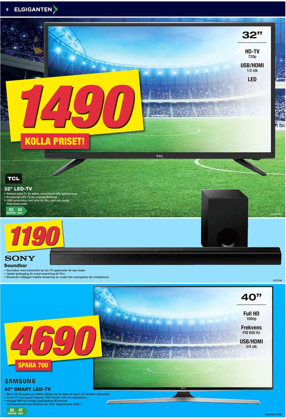 Soundbar Soundbar med subwoofer tar din TV-upplevelse till nya nivåer Optisk ljudingång för enkel anslutning till TV:n Bluetooth möjliggör trådlös streaming av musik från exempelvis din smartphone