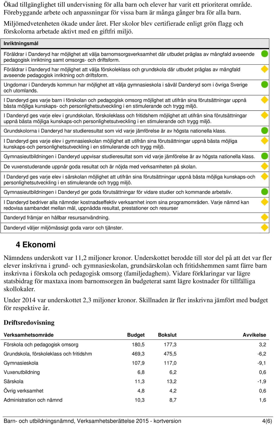 Inriktningsmål Föräldrar i Danderyd har möjlighet att välja barnomsorgsverksamhet där utbudet präglas av mångfald avseende pedagogisk inriktning samt omsorgs- och driftsform.