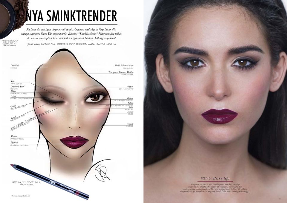 foto & makeup: RASMUS KALEIDOCOLOURS PETTERSSON modeller: STACY & DANIELLA Gräddkola DUSTING Nordic Winter Arctica FOUNDATION Transparent Löspuder Vanilla PUDER/POWDER INNER CORNER Grädde & HIGHLIGHT