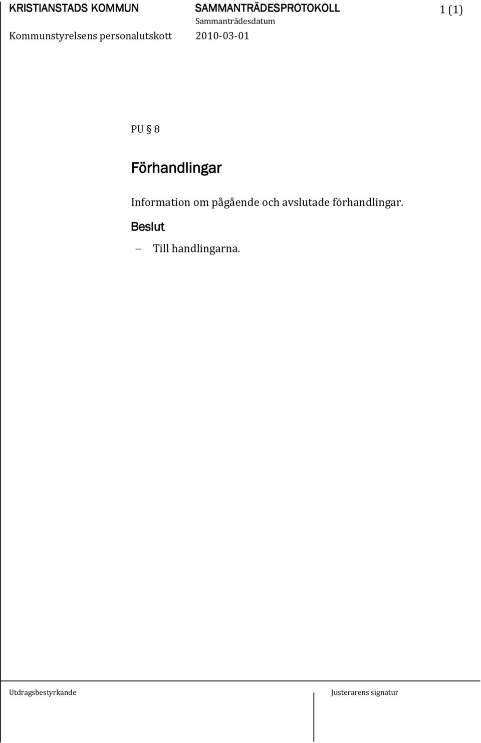 Förhandlingar Information om