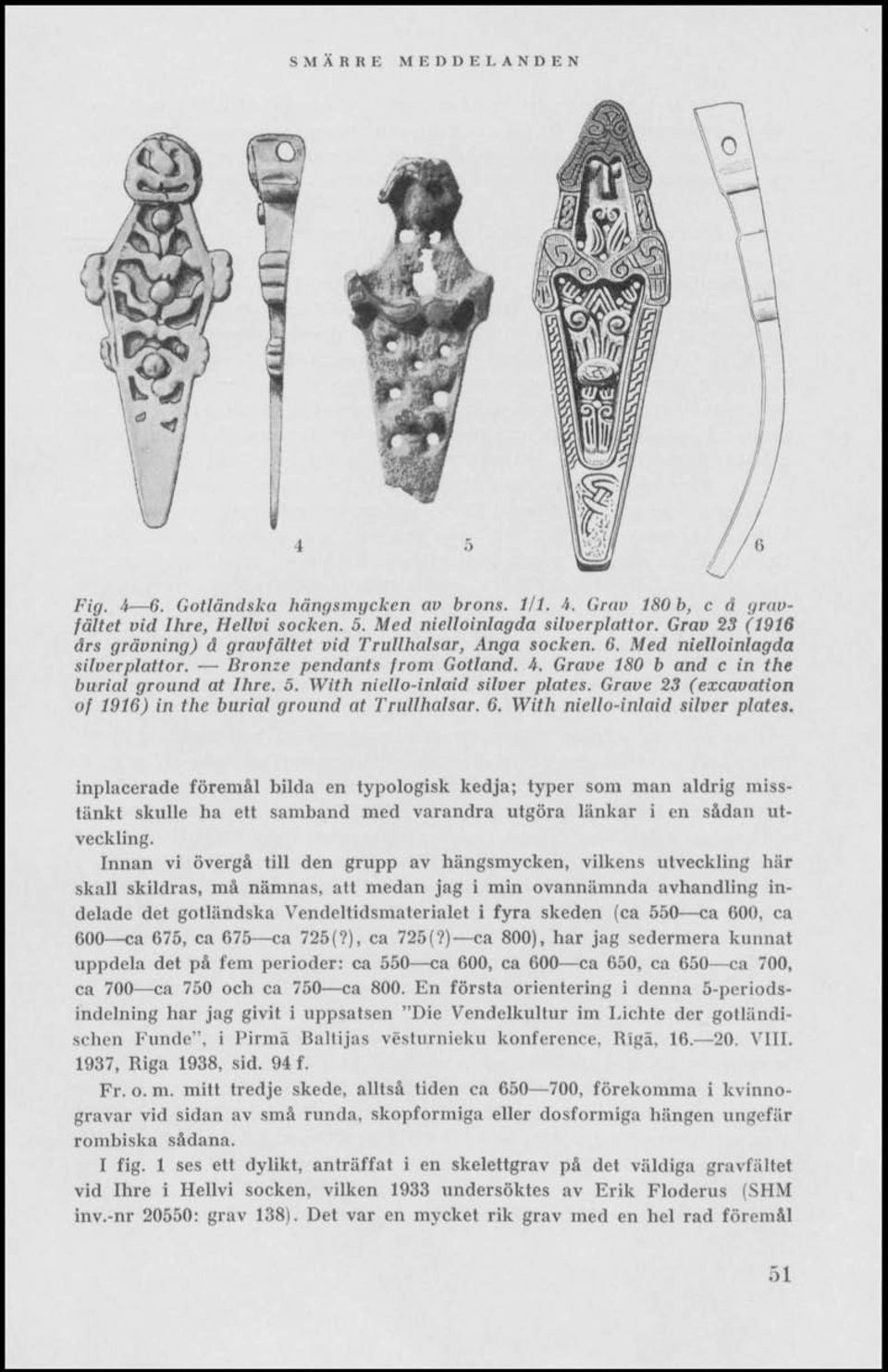 With niello-inlaid silver plates. Grave 23 (exeavation of 1916) in the burial ground at Trullhalsar. 6. With niello-inlaid silver plates.