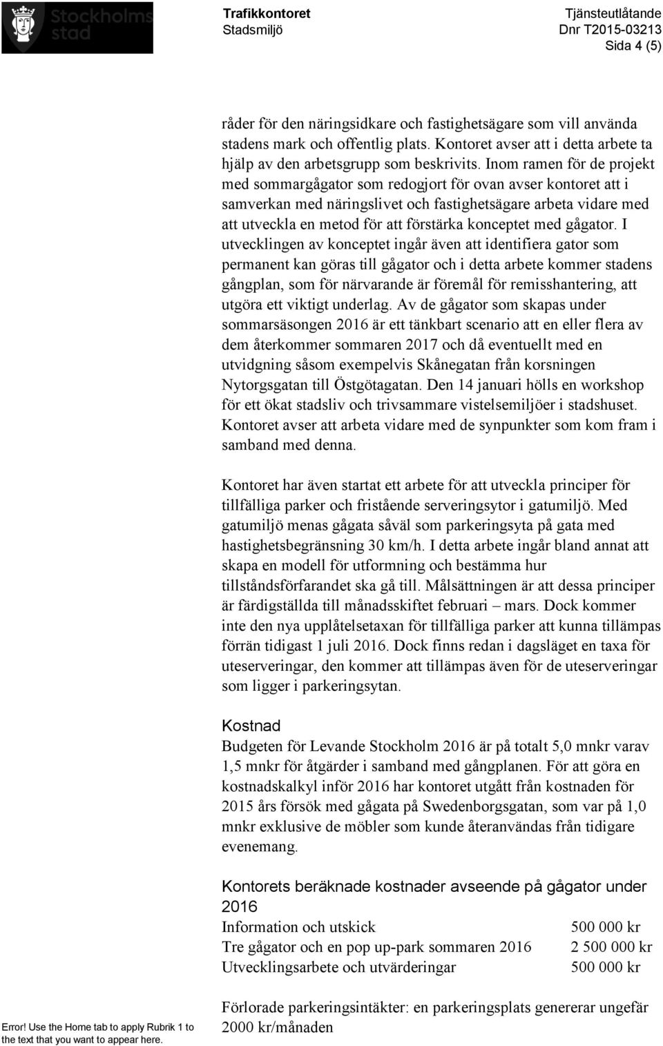 konceptet med gågator.