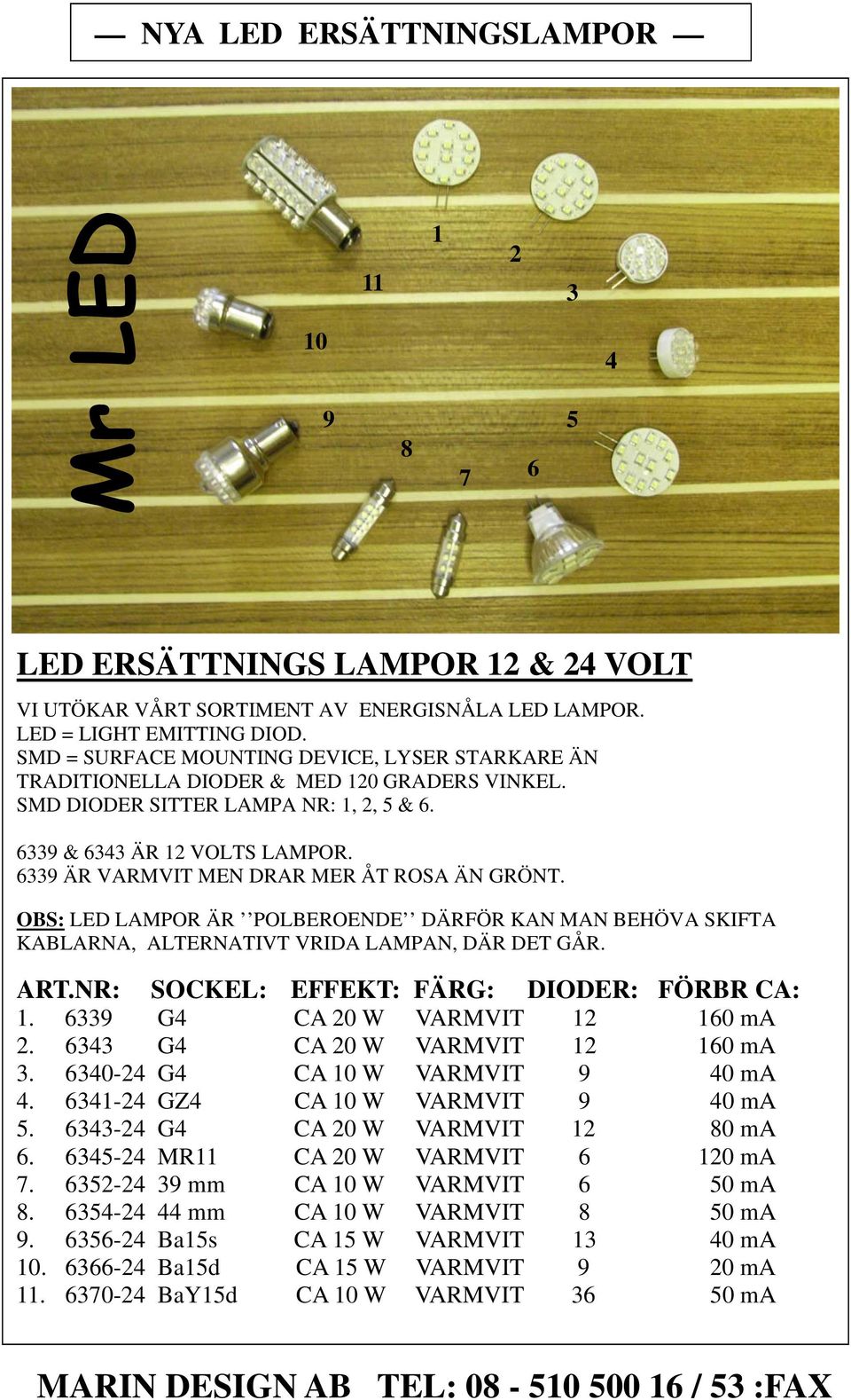 OBS: LED LAMPOR ÄR POLBEROENDE DÄRFÖR KAN MAN BEHÖVA SKIFTA KABLARNA, ALTERNATIVT VRIDA LAMPAN, DÄR DET GÅR.. G CA 20 W VARMVIT 2 ma 2. G CA 20 W VARMVIT 2 ma. 0-2 G CA W VARMVIT 0 ma.