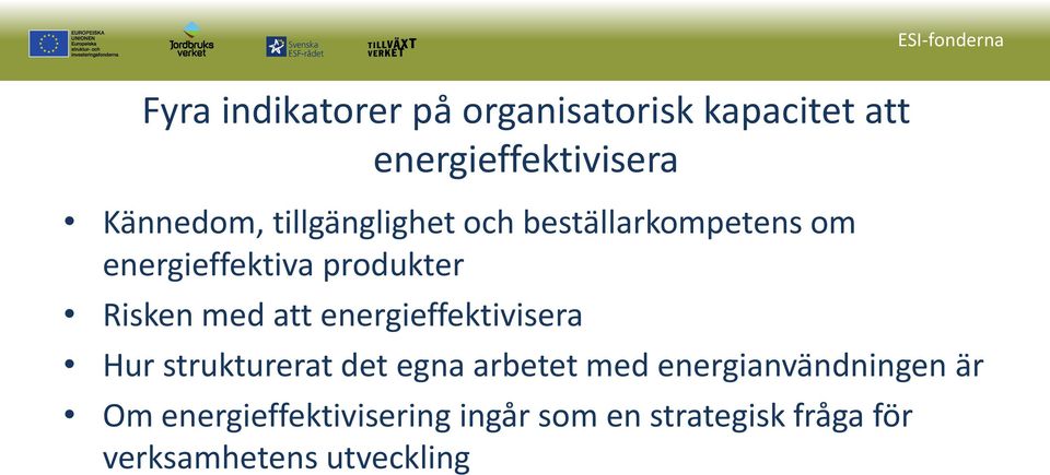 att energieffektivisera Hur strukturerat det egna arbetet med energianvändningen