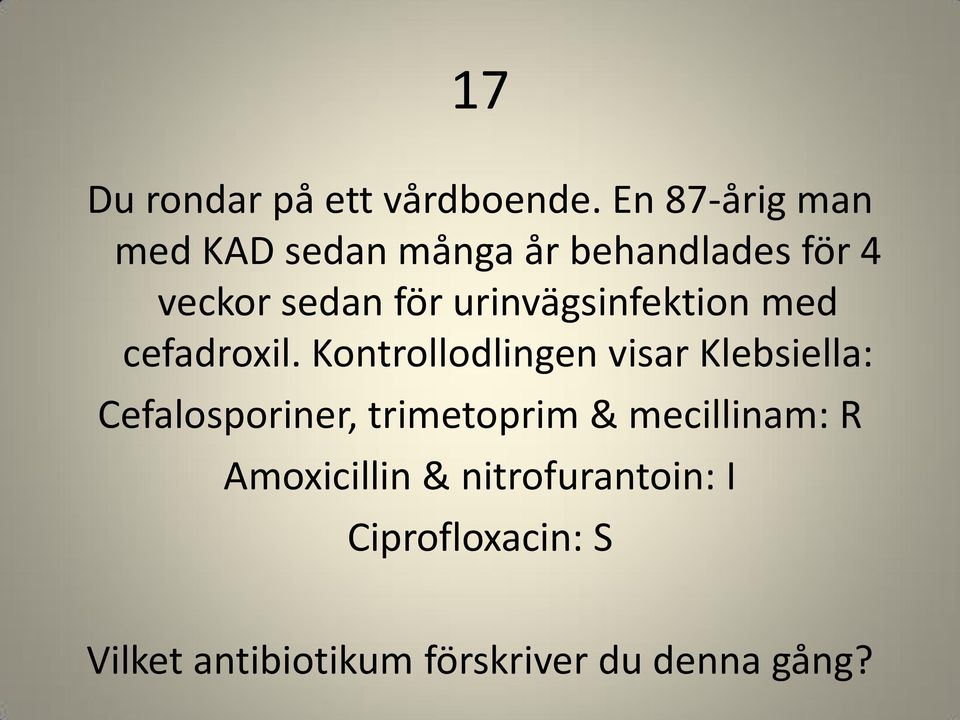 urinvägsinfektion med cefadroxil.