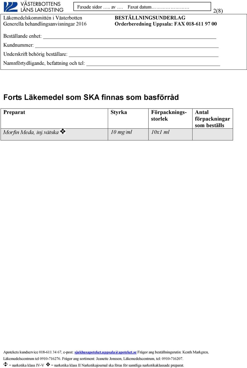 basförråd Morfin Meda,