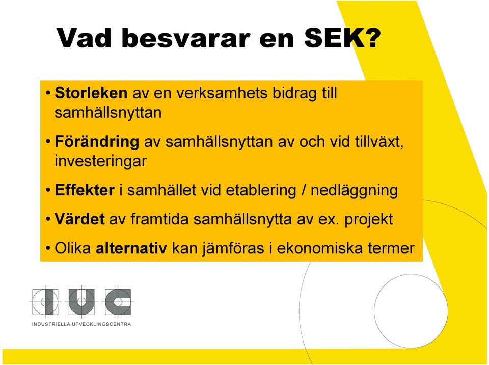 samhällsnyttan av och vid tillväxt, investeringar Effekter i samhället