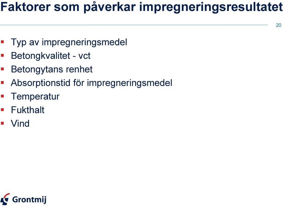 impregneringsmedel Betongkvalitet - vct