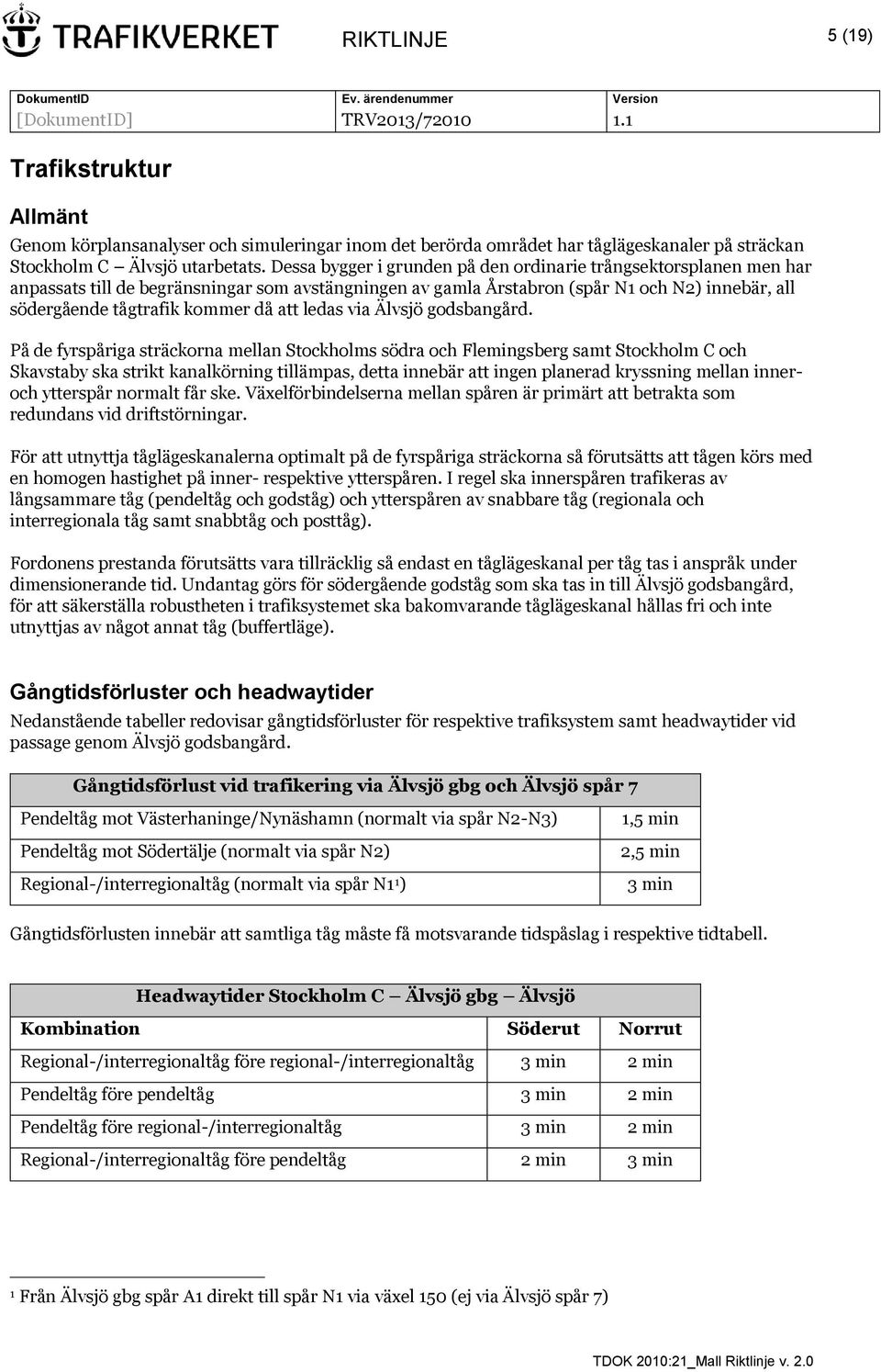 att ledas via Älvsjö godsbangård.