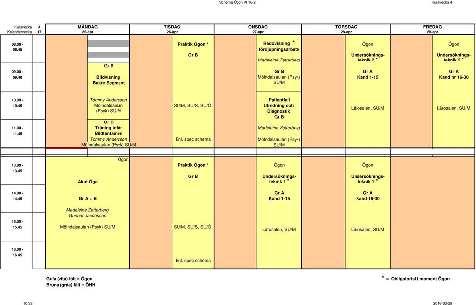 00 - Bildvisning Mölndalsaulan (Psyk) Kand 1-15 Kand nr 16-30 Bakre Segment Patientfall 10.