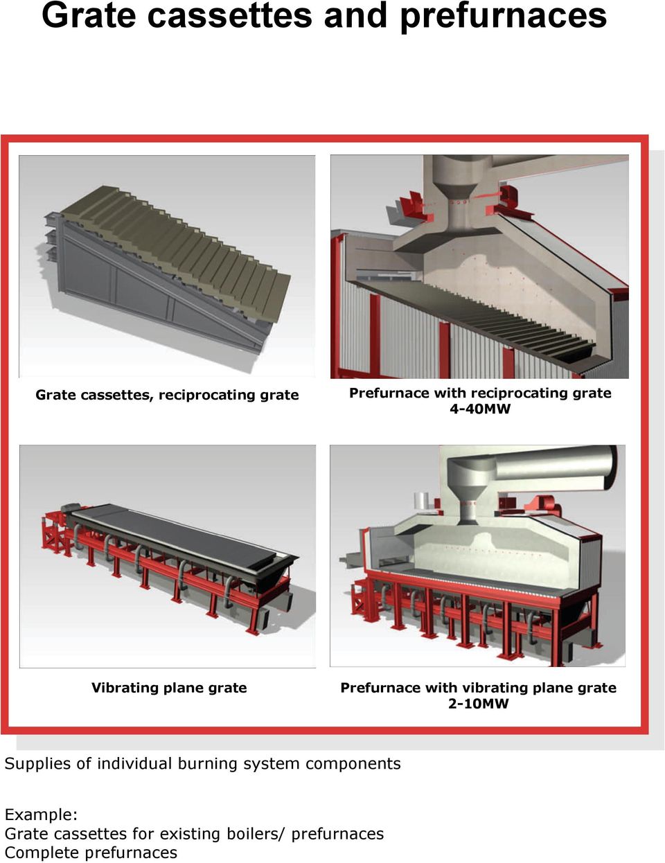 with vibrating plane grate 2-10MW Supplies of individual burning system