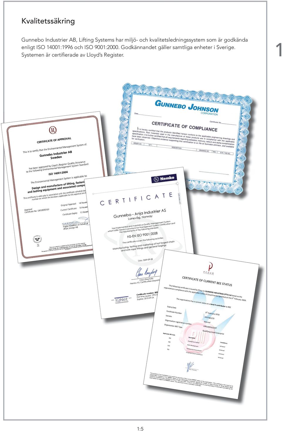 1 C E R T I F I C A T E Gunnebo - Anja Industrier AS Lonevåg, Norway has implemented and maintains a Quality Management System which fulfills Nemko s provisions for Management System Certification