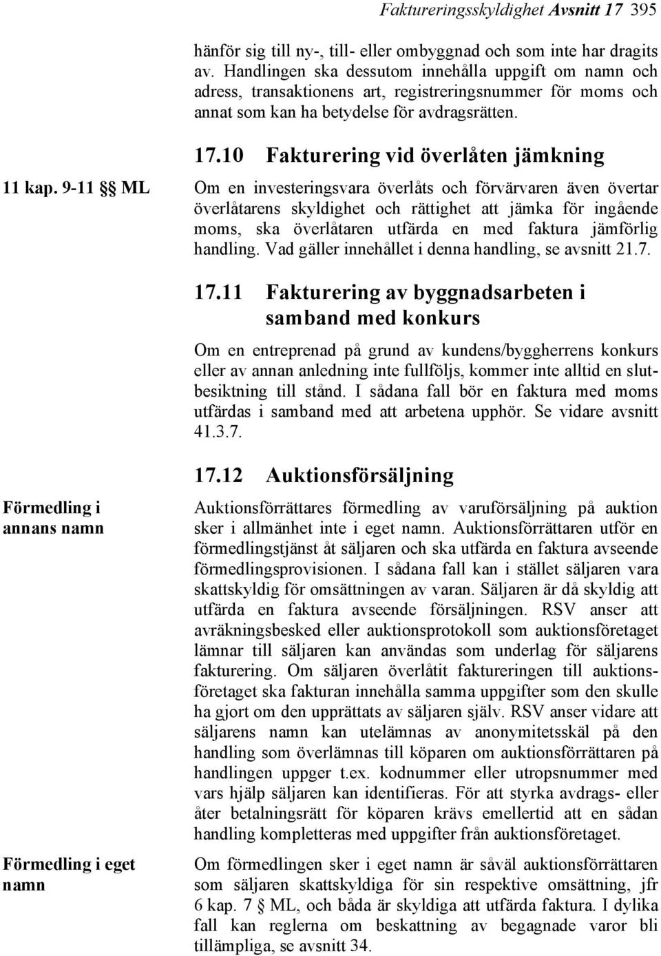 10 Fakturering vid överlåten jämkning 11 kap.