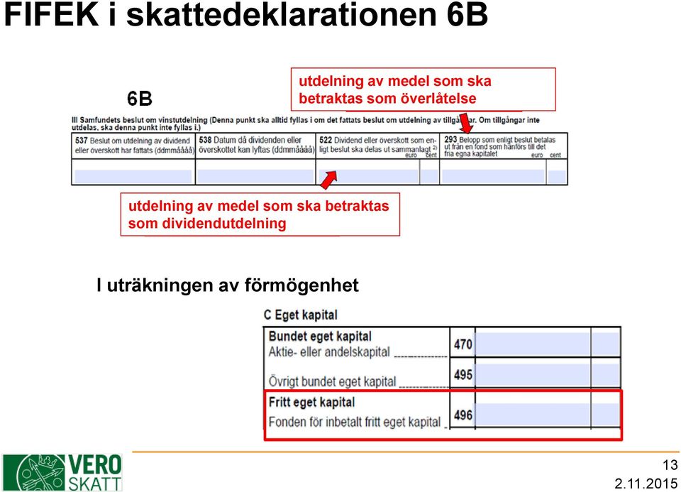 utdelning av medel som ska betraktas som