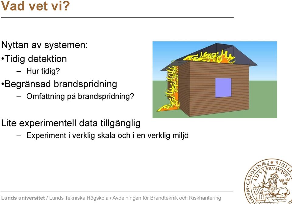 Begränsad brandspridning Omfattning på