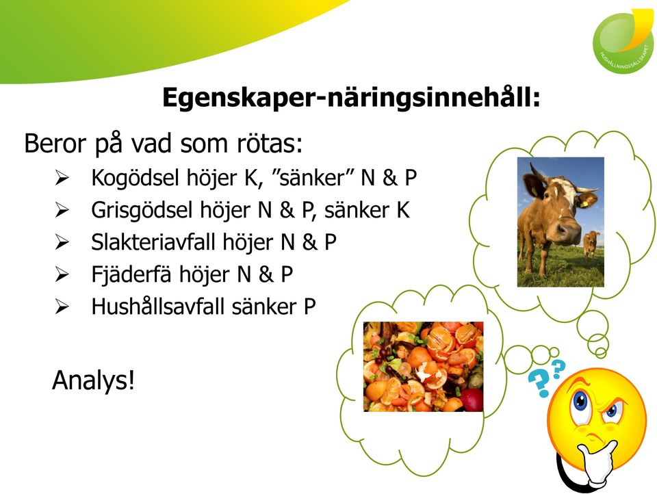höjer N & P, sänker K Slakteriavfall höjer N & P